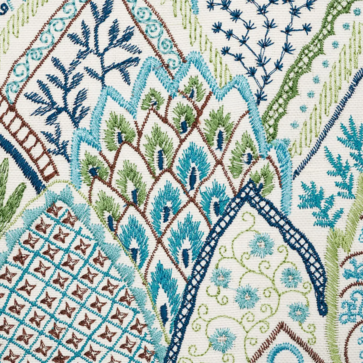 ALBIZIA EMBROIDERY_ BLUE & GREEN