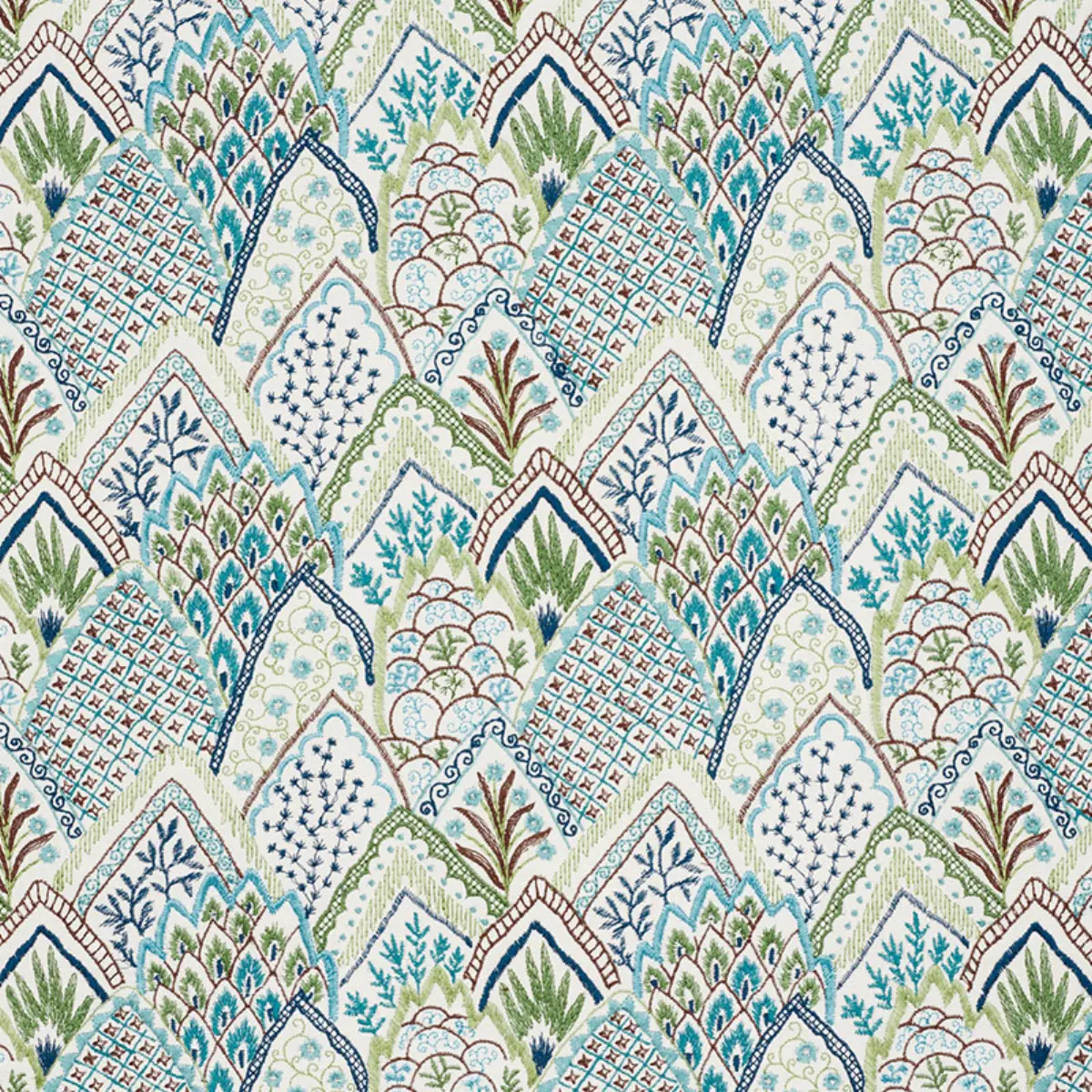 ALBIZIA EMBROIDERY_ BLUE & GREEN
