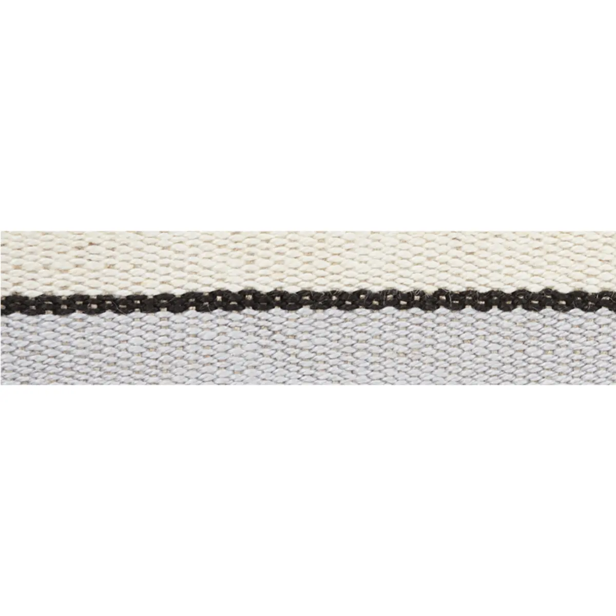 ILE SAINT-LOUIS NARROW TAPE_ WHITE BLACK & SILVERY BLUE