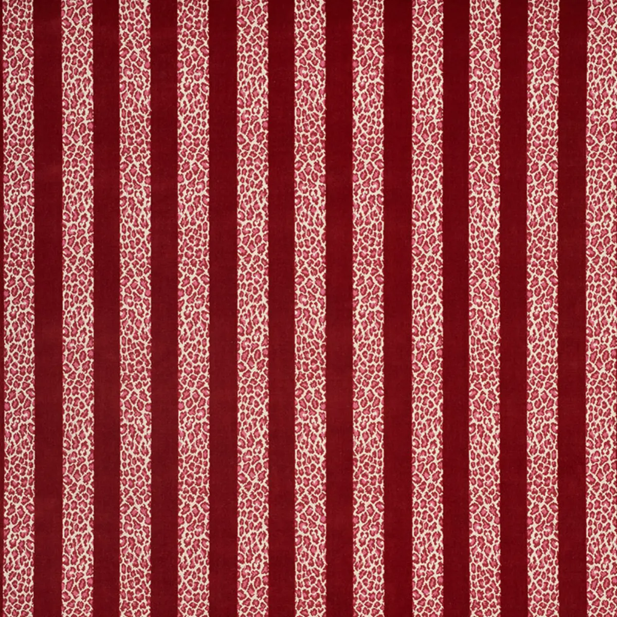 GUEPARD STRIPE VELVET_ RED