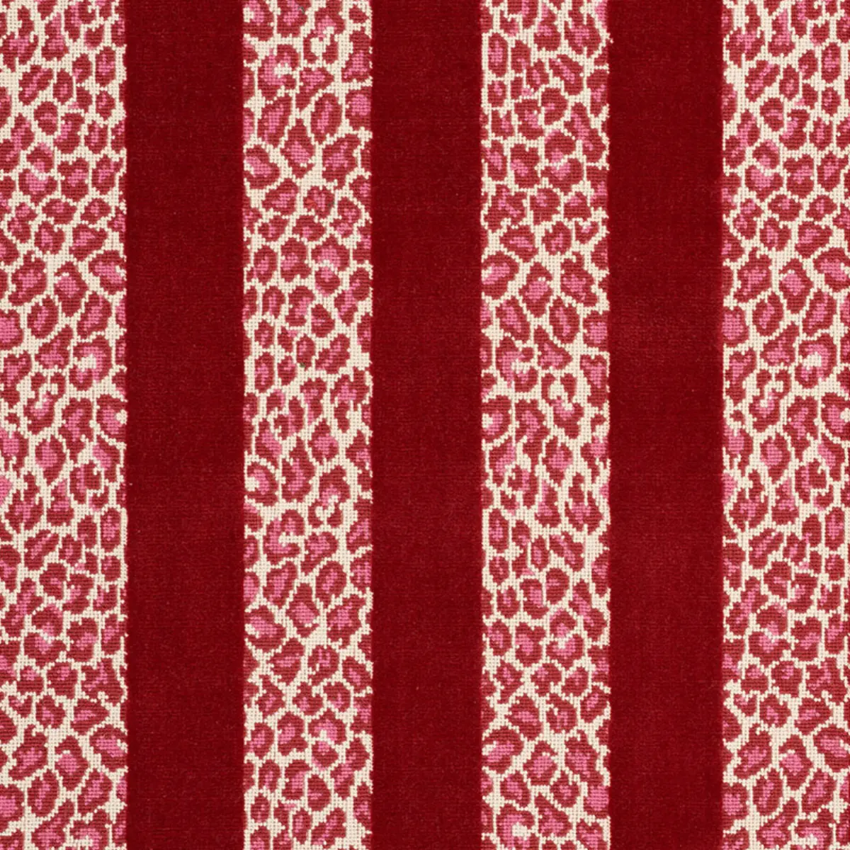 GUEPARD STRIPE VELVET_ RED