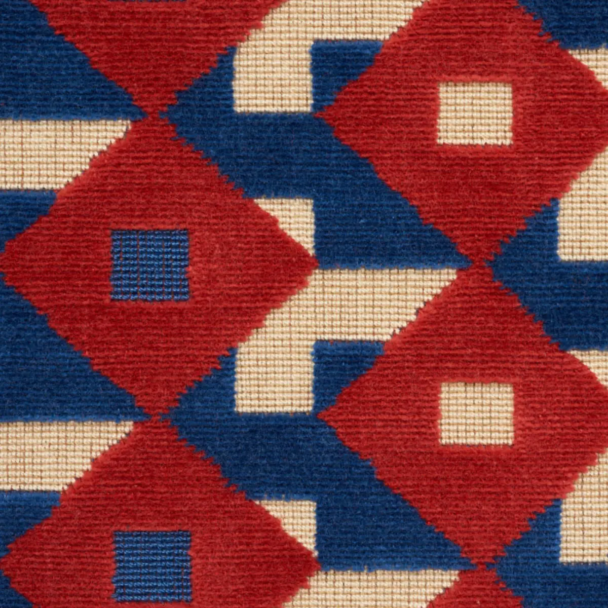 DAZZLE SHIP VELVET_ BLUE & RED