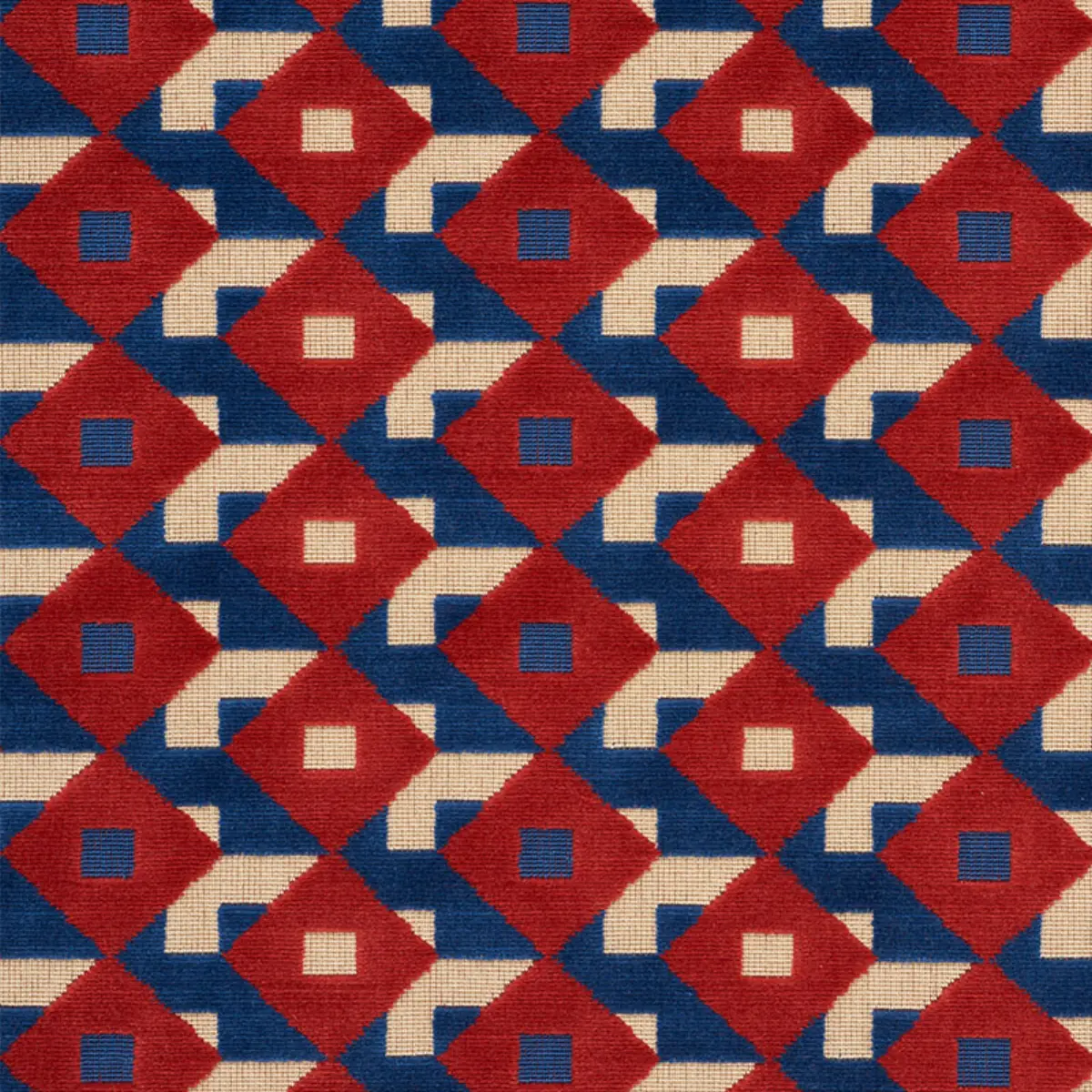 DAZZLE SHIP VELVET_ BLUE & RED