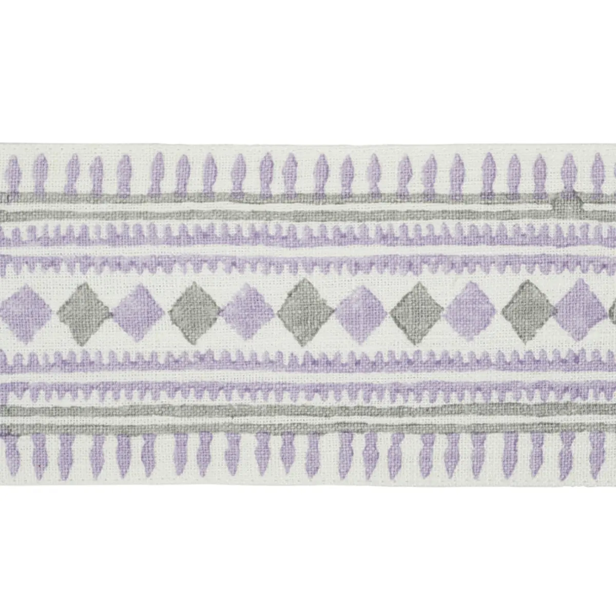 TOULA HAND BLOCKED LINEN TAPE_ LILAC & GREY