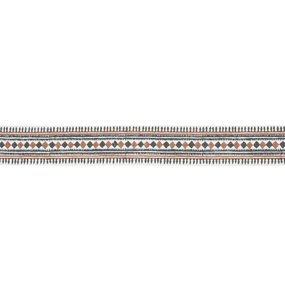 TOULA HAND BLOCKED LINEN TAPE_ BLACK & BROWN