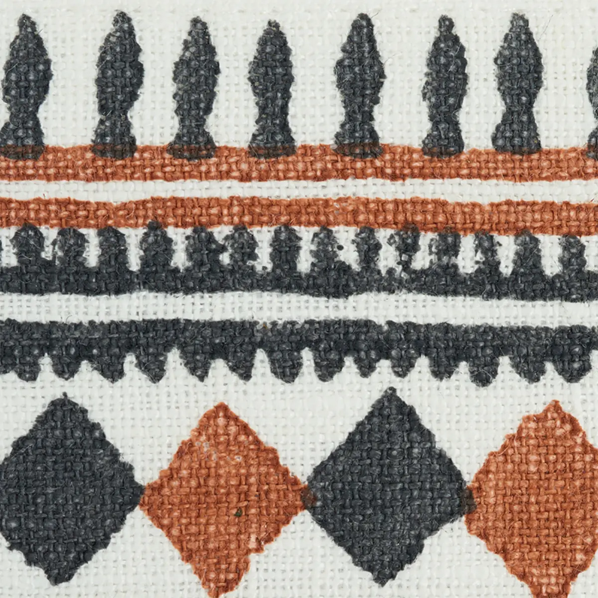 TOULA HAND BLOCKED LINEN TAPE_ BLACK & BROWN