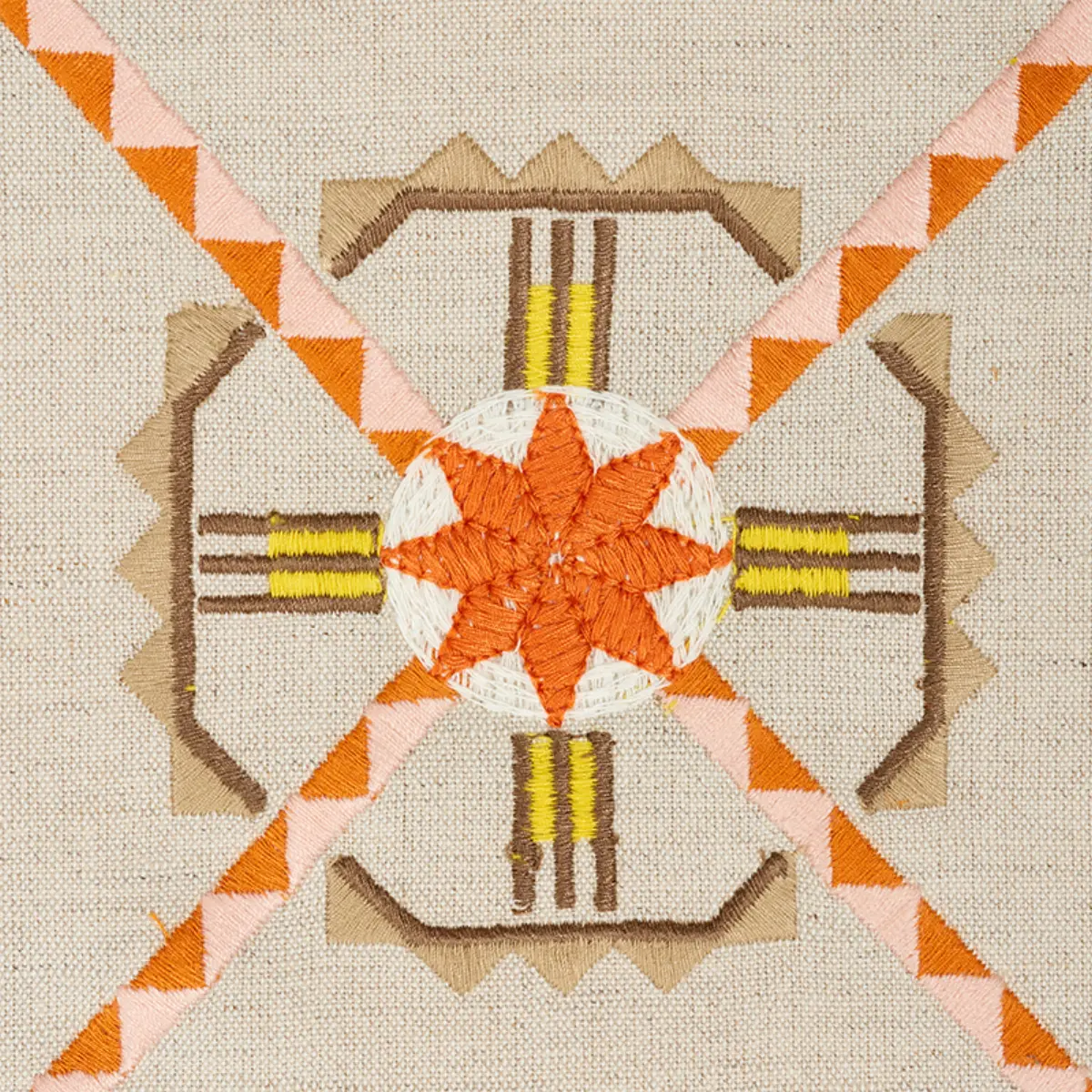 CHAMIZAL EMBROIDERY_ ORANGE & PINK