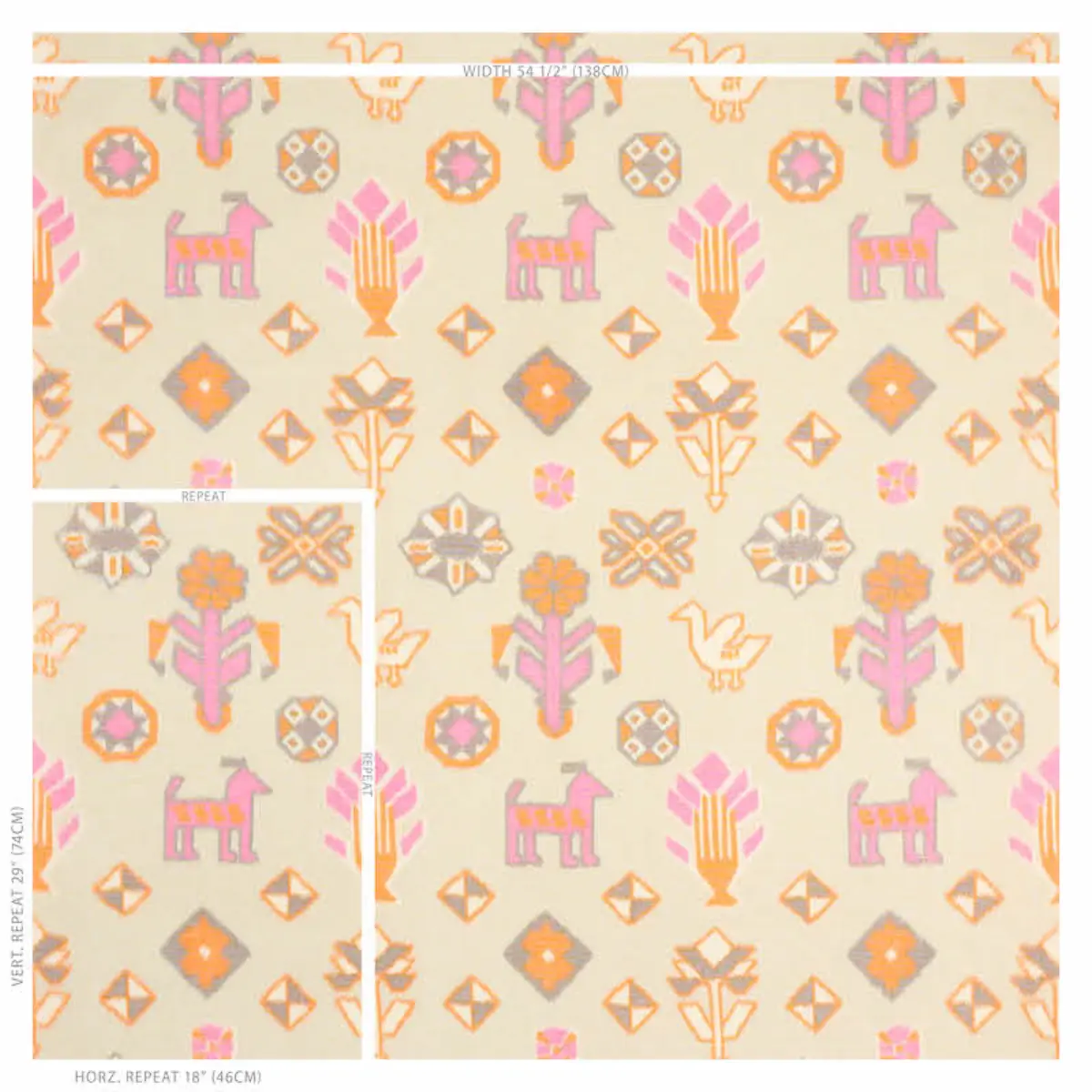 CHUSKA WARP PRINT_ PINK & ORANGE