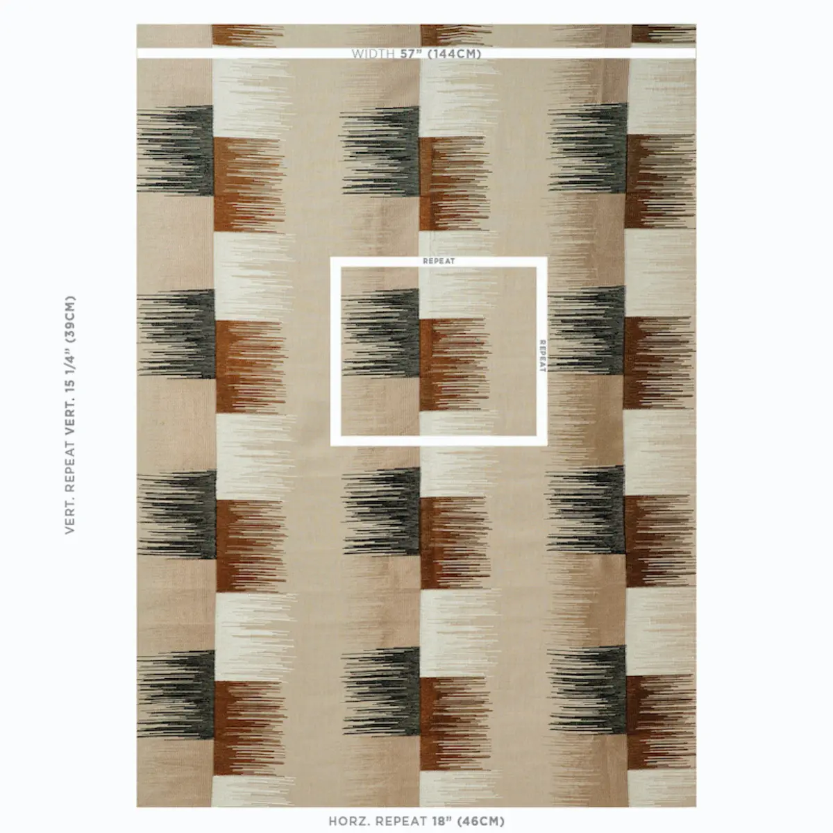 SUNBURST STRIPE EMBROIDERY_ BLACK & NEUTRAL