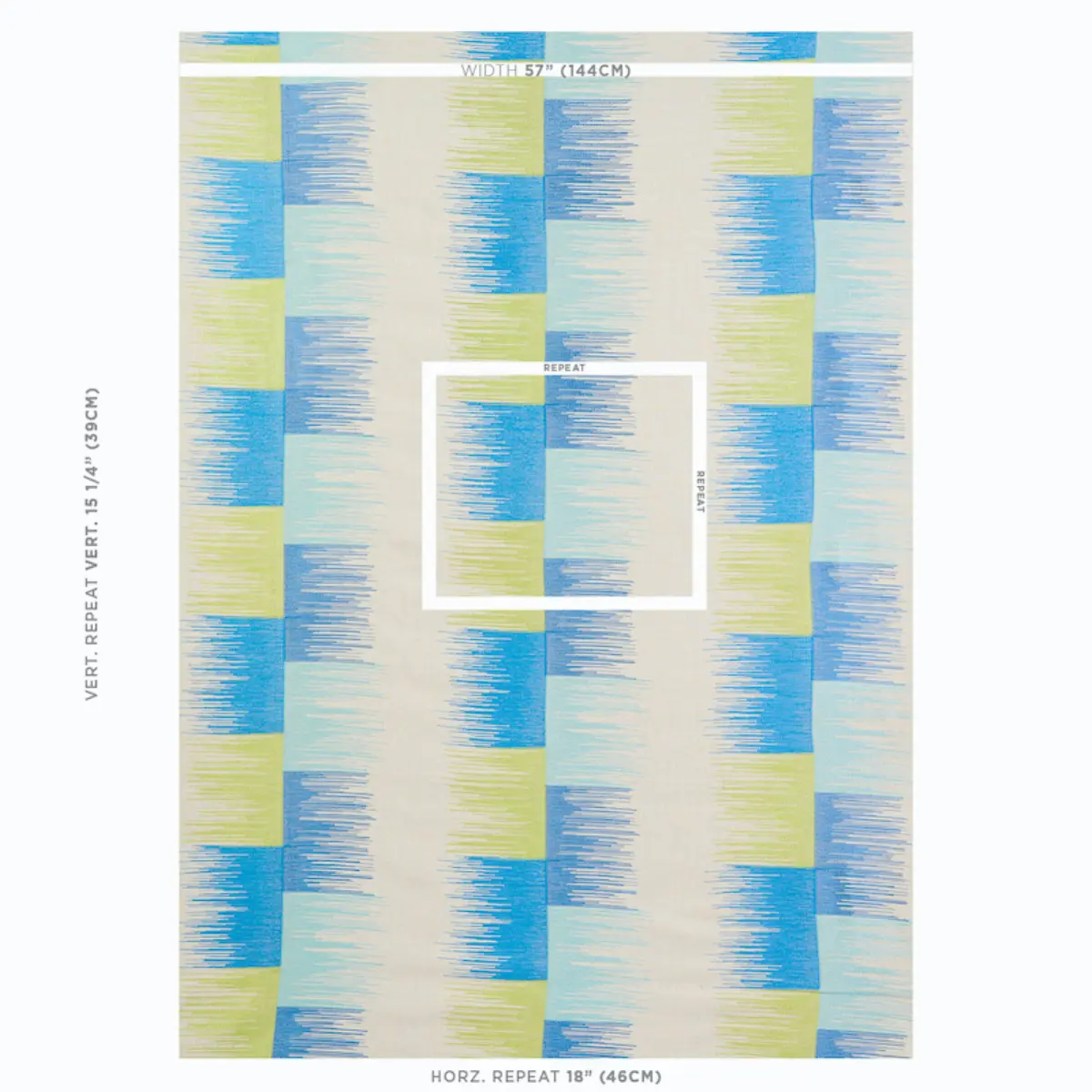 SUNBURST STRIPE EMBROIDERY_ BLUE & LIME