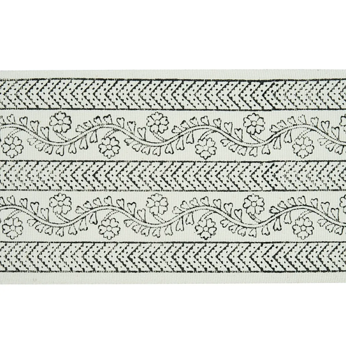 ARBELA HAND BLOCKED TAPE_ CHARCOAL