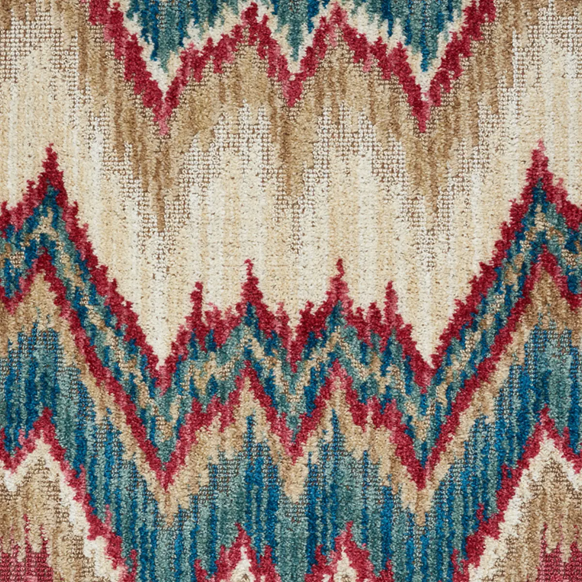 BEZIQUE FLAMESTITCH VELVET_ RED & PEACOCK