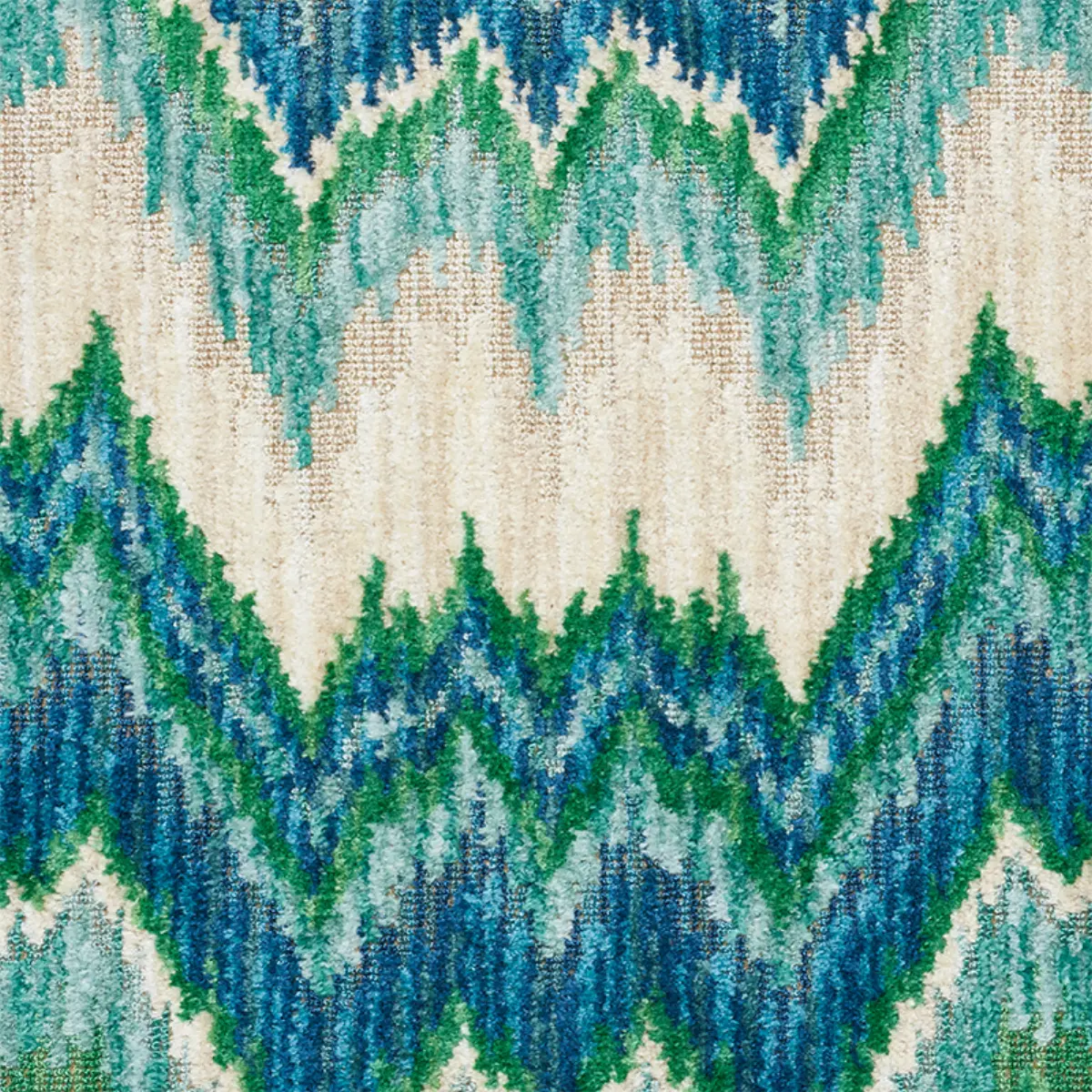 BEZIQUE FLAMESTITCH VELVET_ BLUE & GREEN