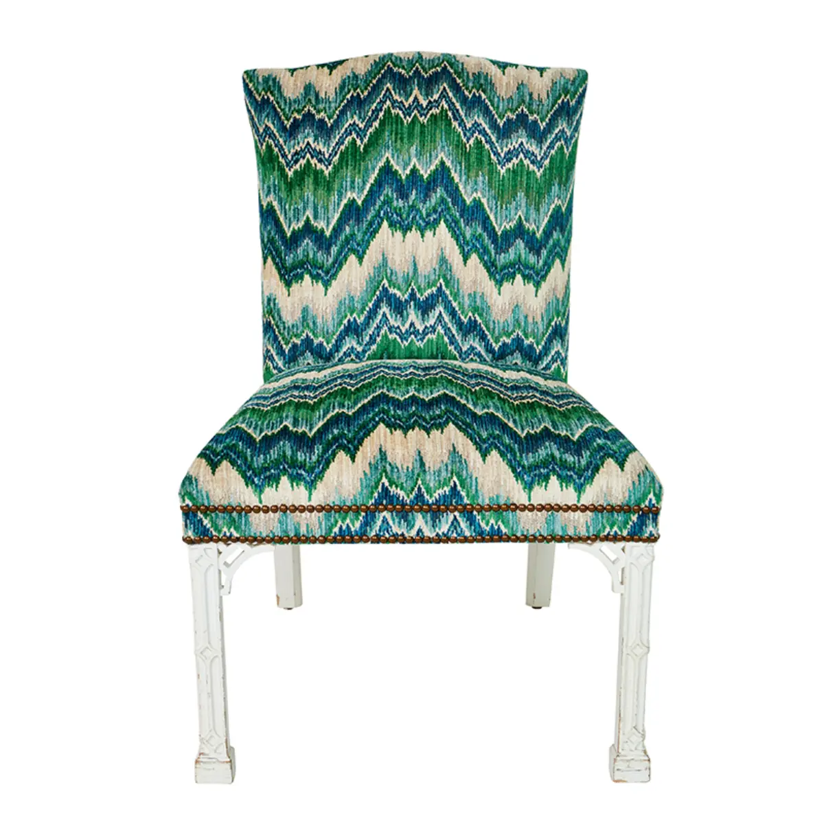 BEZIQUE FLAMESTITCH VELVET_ BLUE & GREEN