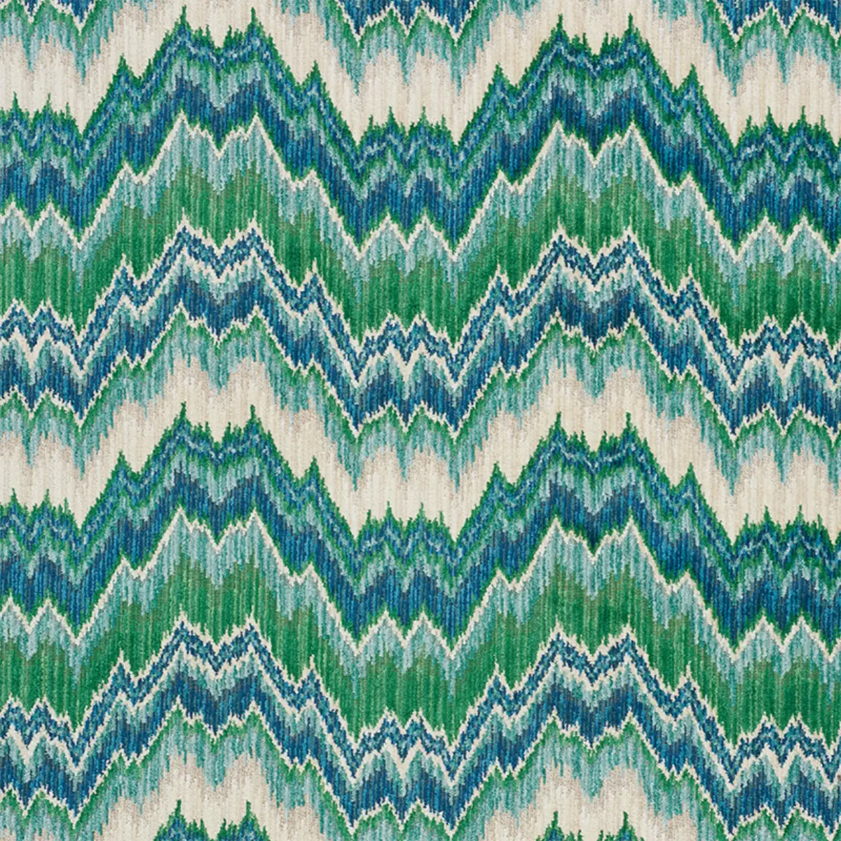 BEZIQUE FLAMESTITCH VELVET_ BLUE & GREEN