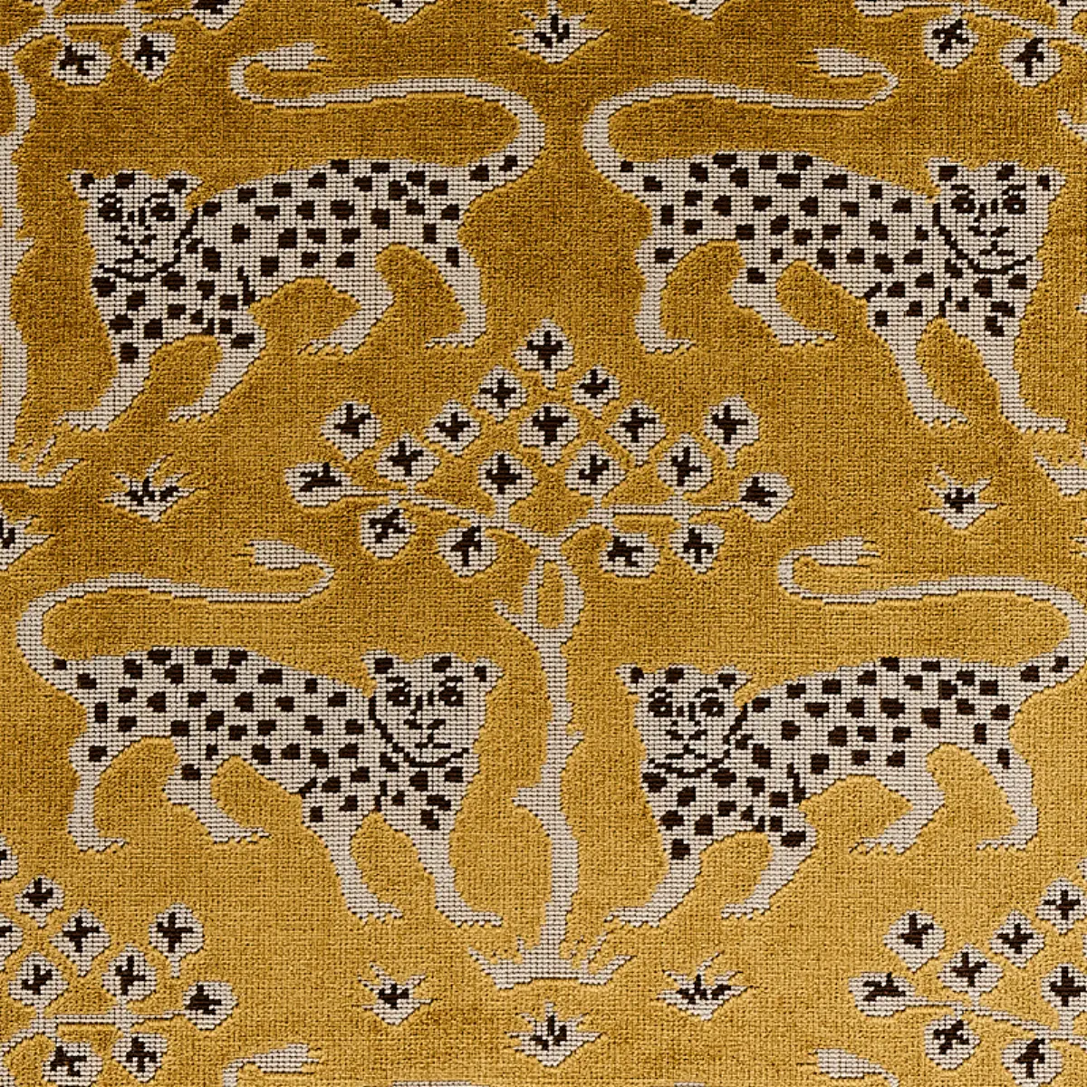 WOODLAND LEOPARD VELVET_ GOLD