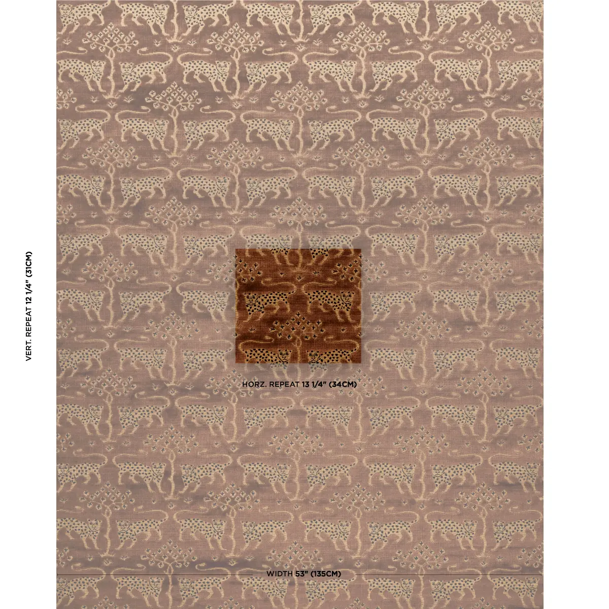 WOODLAND LEOPARD VELVET_ SEPIA