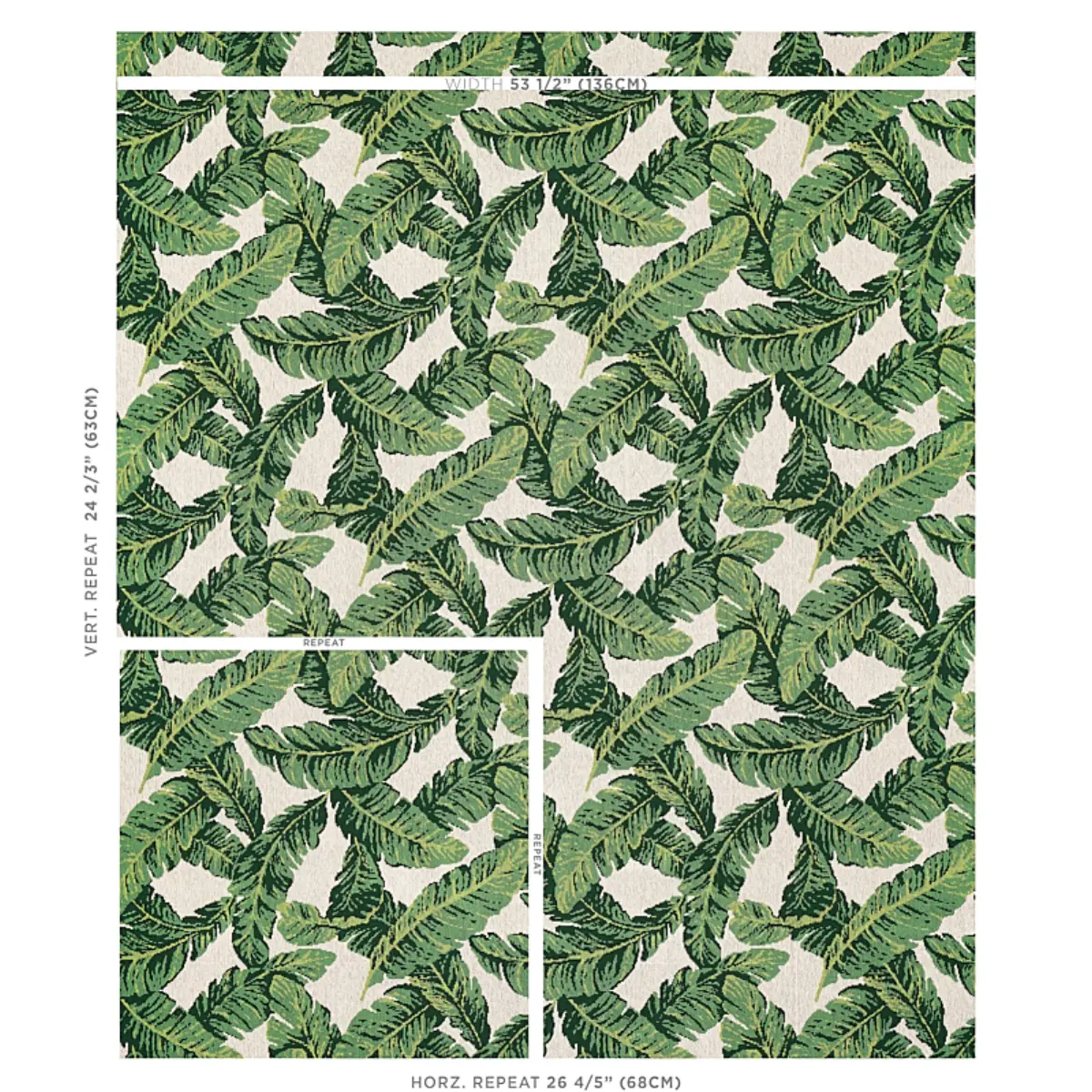 TROPICAL LEAF ÉPINGLÉ_ GREEN & IVORY