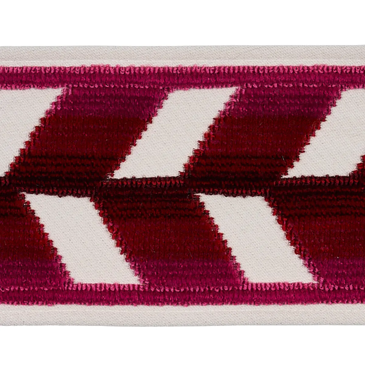 CHEVRON STRIE VELVET TAPE_ GARNET