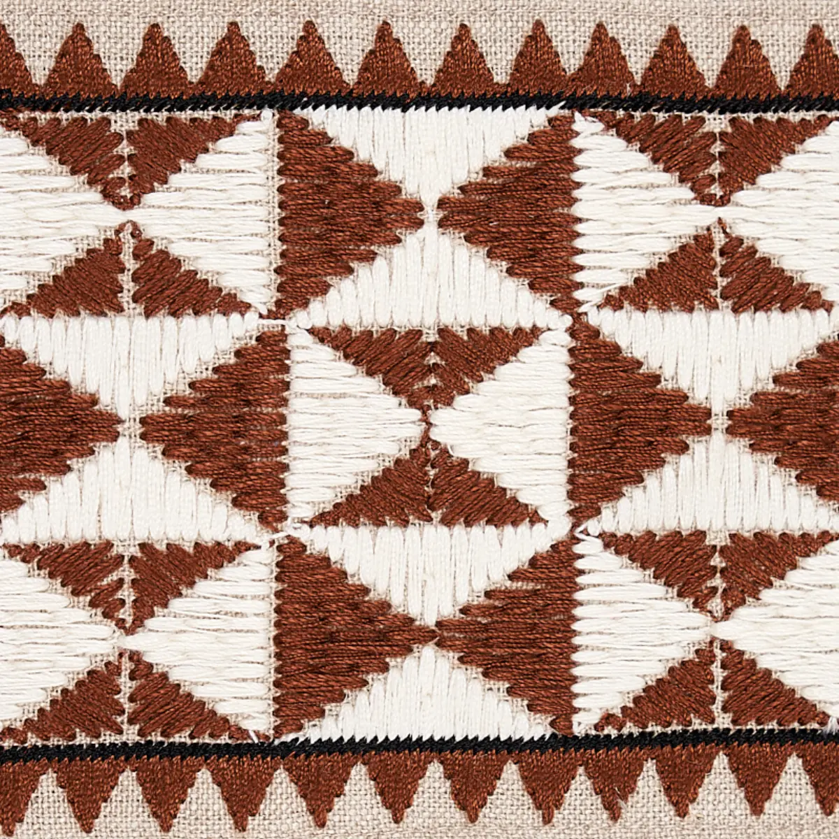 Zulma Embroidered Tape_ BROWN