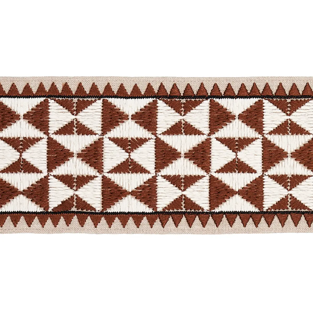 Zulma Embroidered Tape_ BROWN