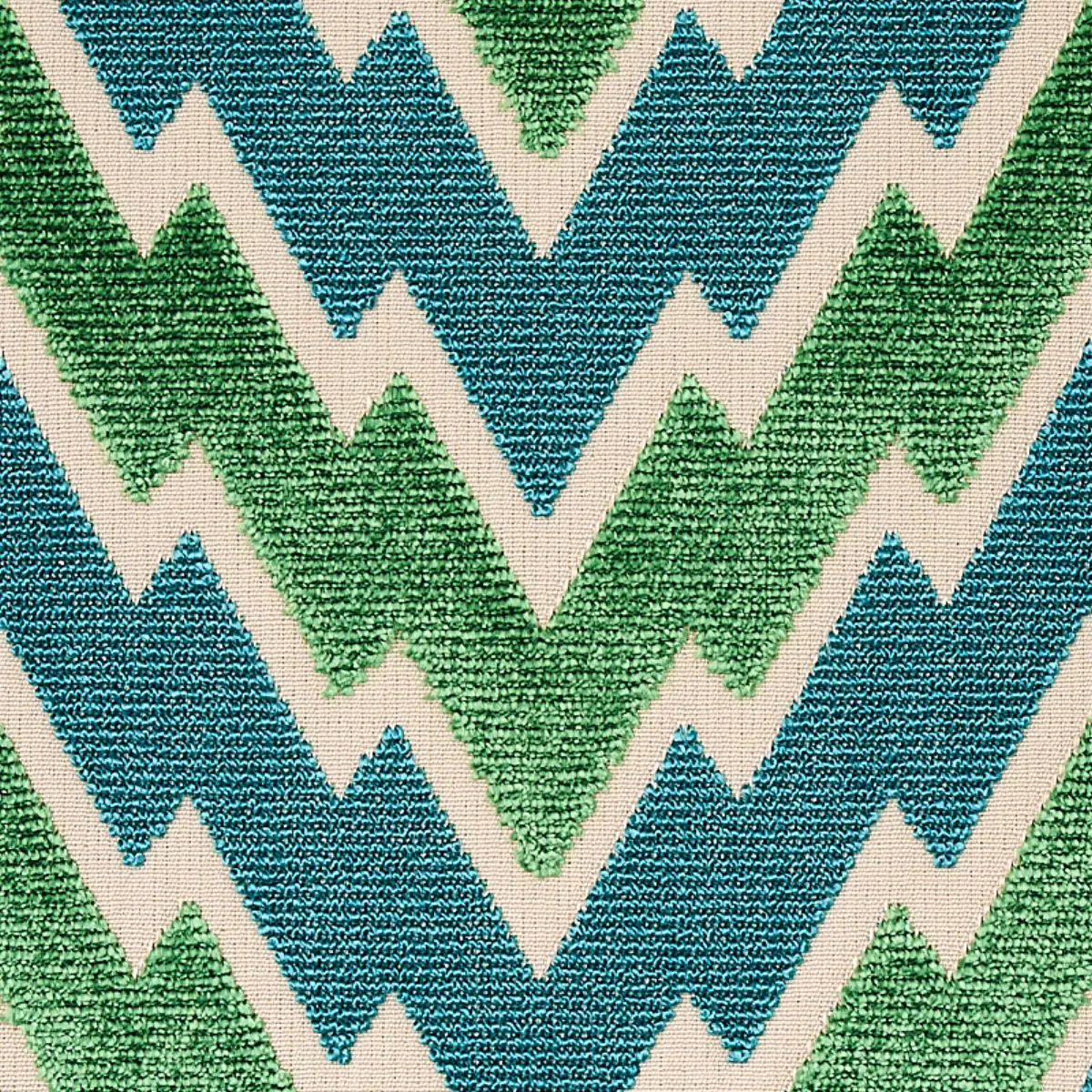 FLORENTINE CHEVRON VELVET_ EMERALD