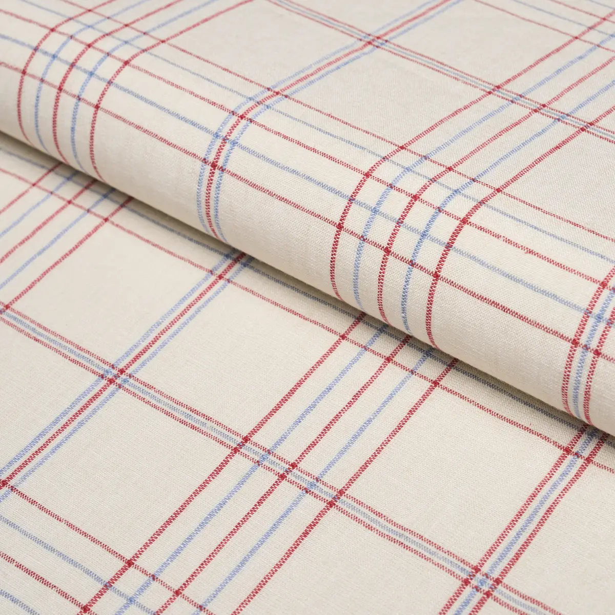 NILS PLAID LINEN_ RED