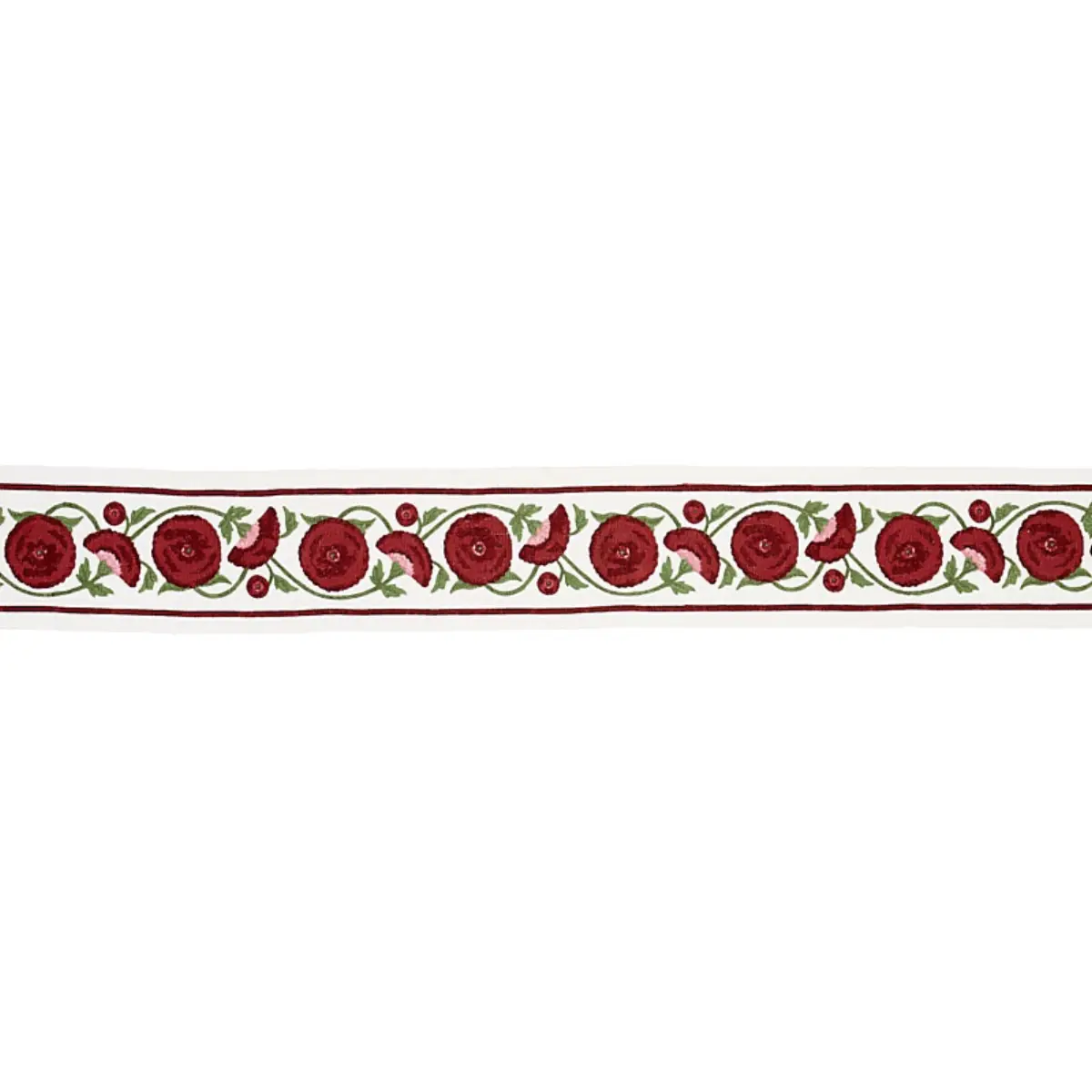 Saranda Flower Embroidery Tape_ CARDINAL