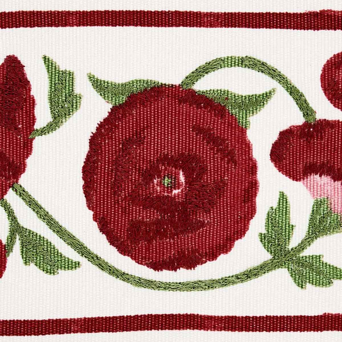 Saranda Flower Embroidery Tape_ CARDINAL