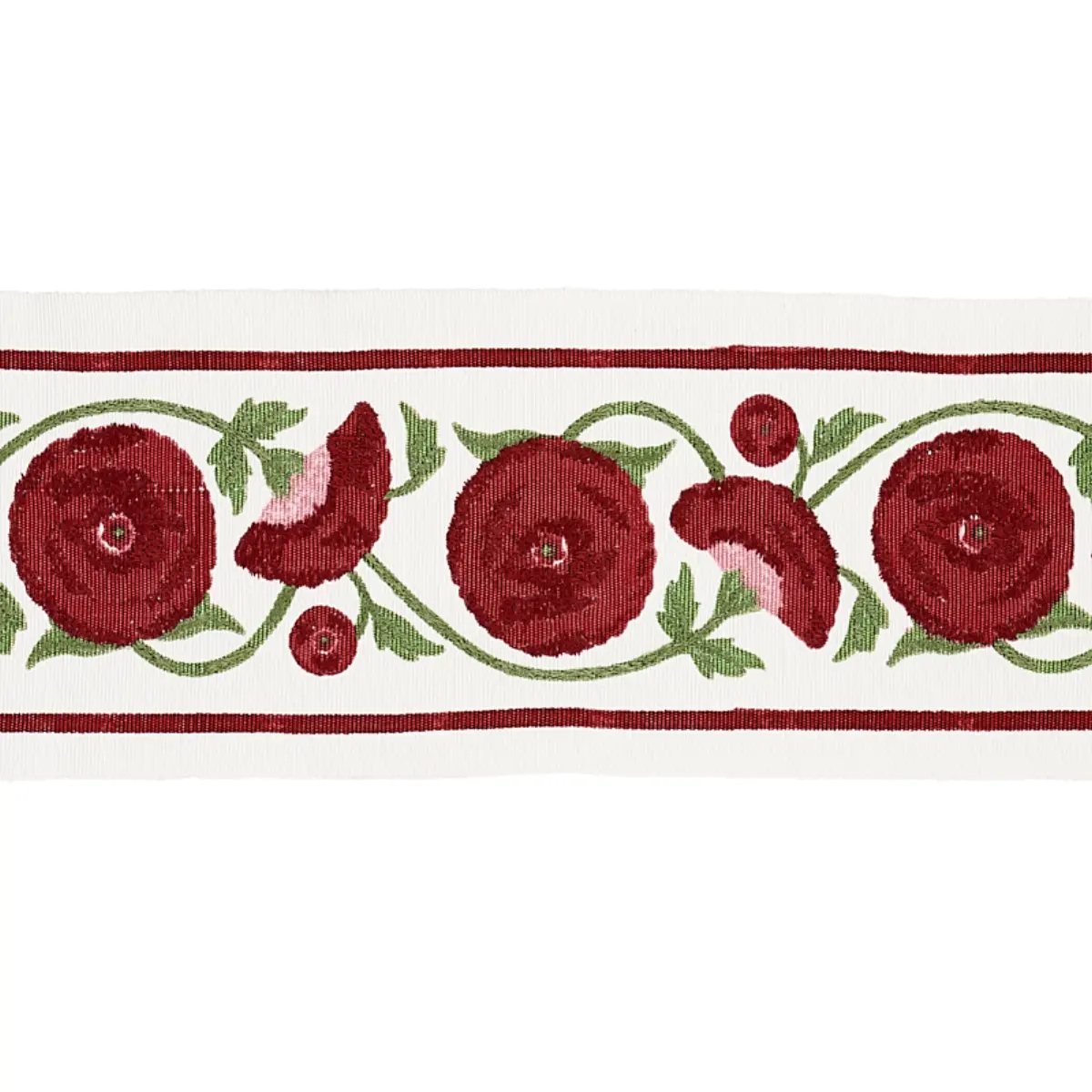 Saranda Flower Embroidery Tape_ CARDINAL