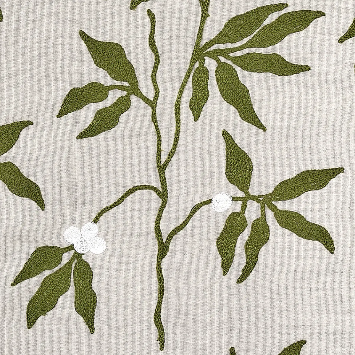 LILLA EMBROIDERY_ OLIVE ON NEUTRAL