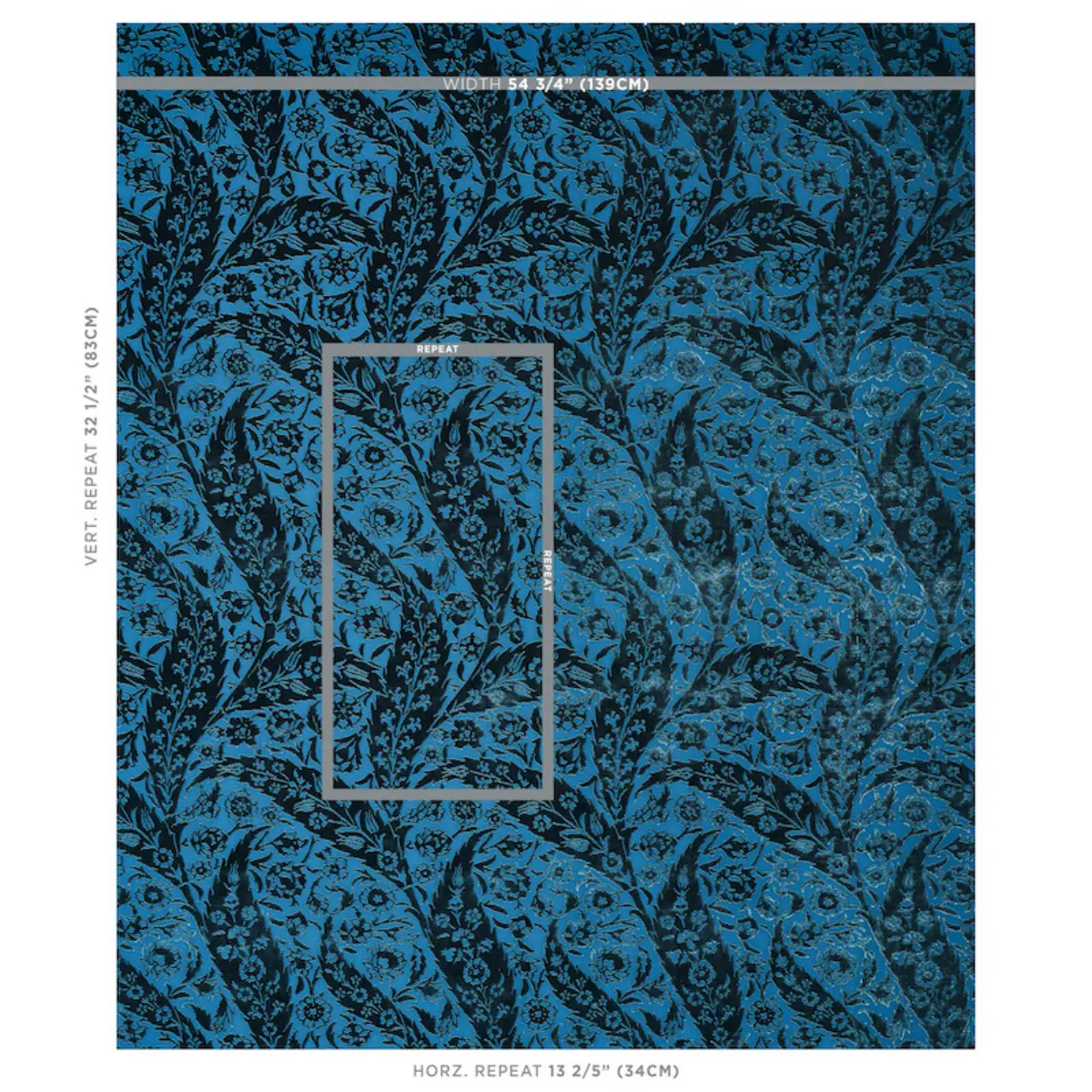 SAZ PAISLEY SILK VELVET_ BLUE
