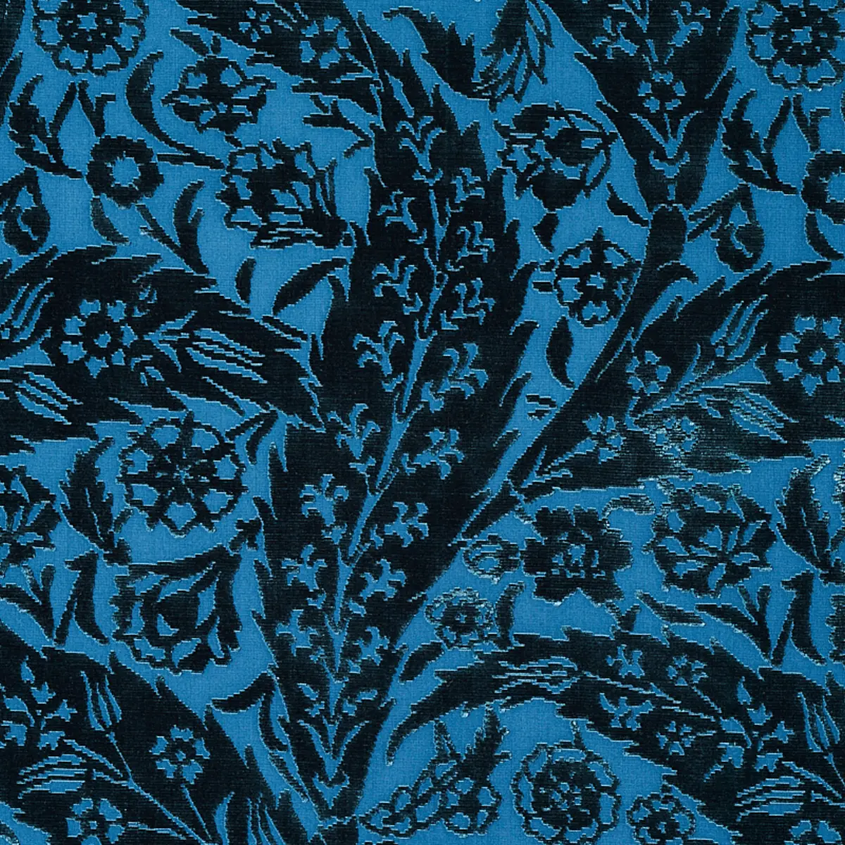 SAZ PAISLEY SILK VELVET_ BLUE