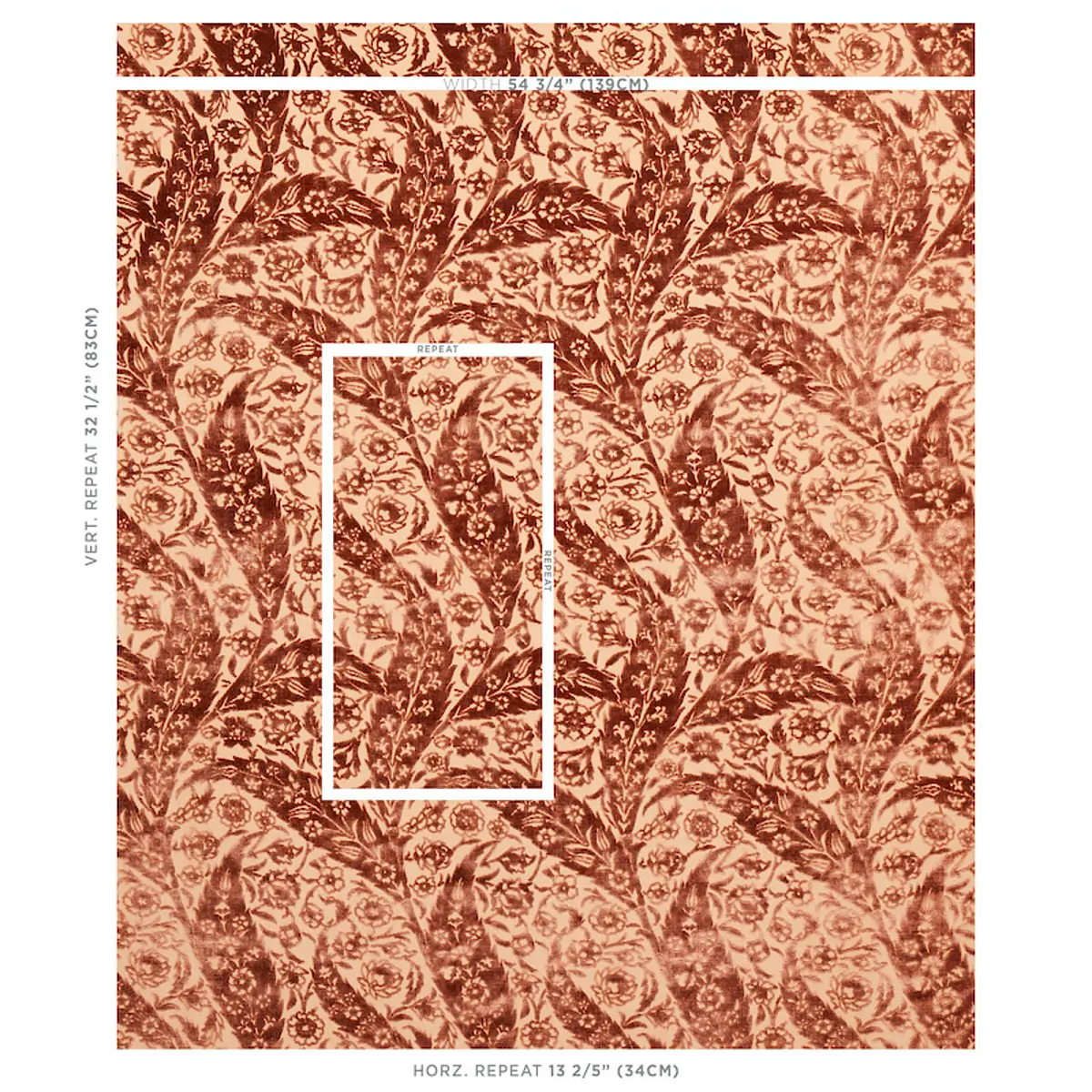 SAZ PAISLEY SILK VELVET_ TERRACOTTA