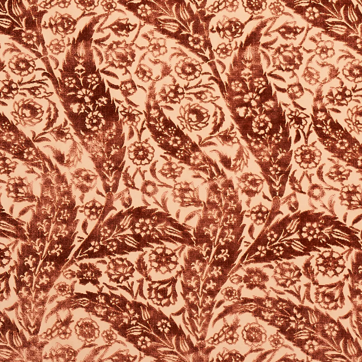 SAZ PAISLEY SILK VELVET_ TERRACOTTA