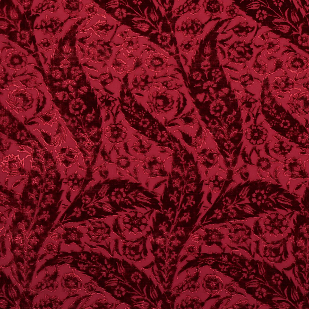 SAZ PAISLEY SILK VELVET_ BURGUNDY