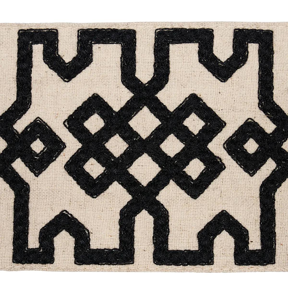 Knotted Trellis Tape_ BLACK ON UNBLEACHED