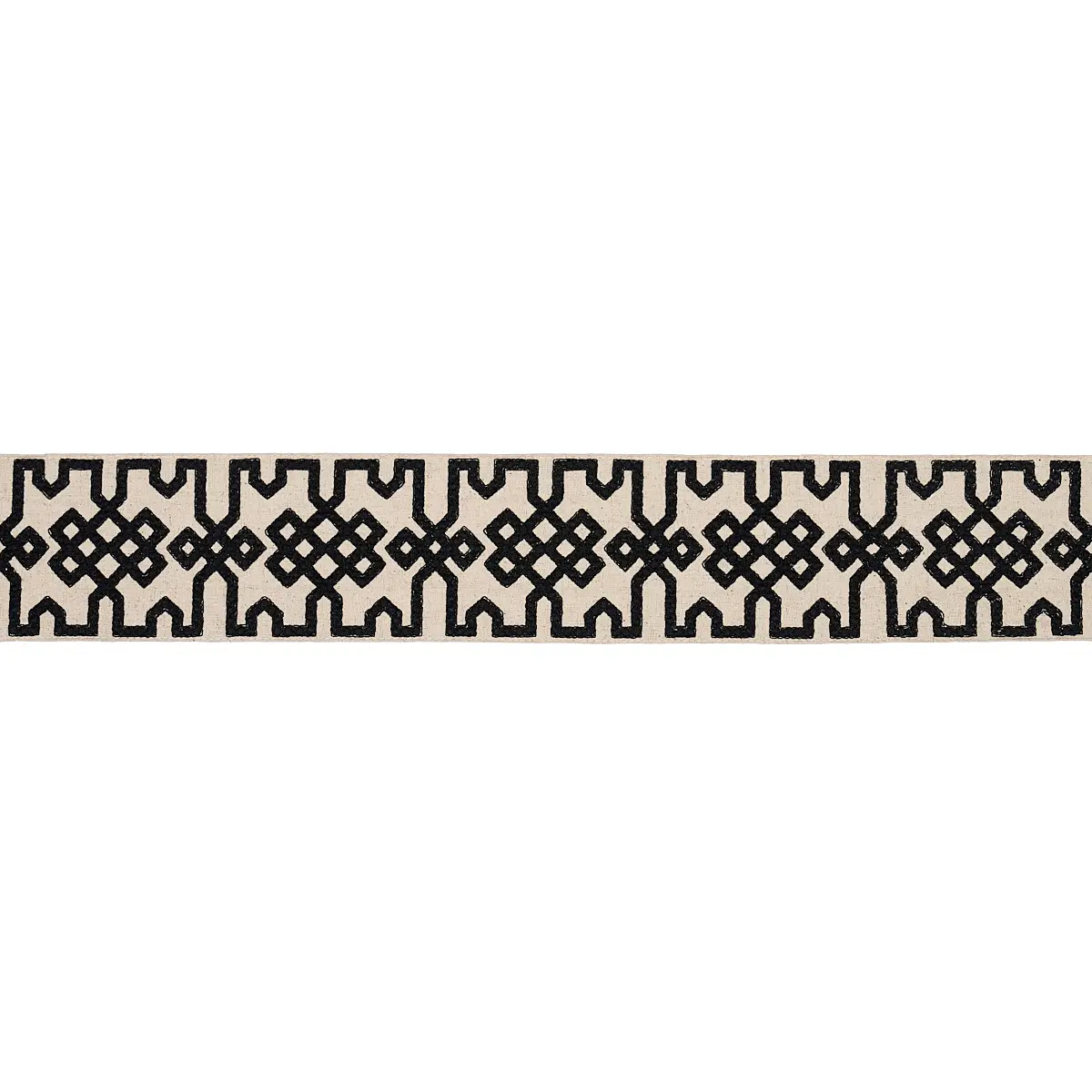 Knotted Trellis Tape_ BLACK ON UNBLEACHED