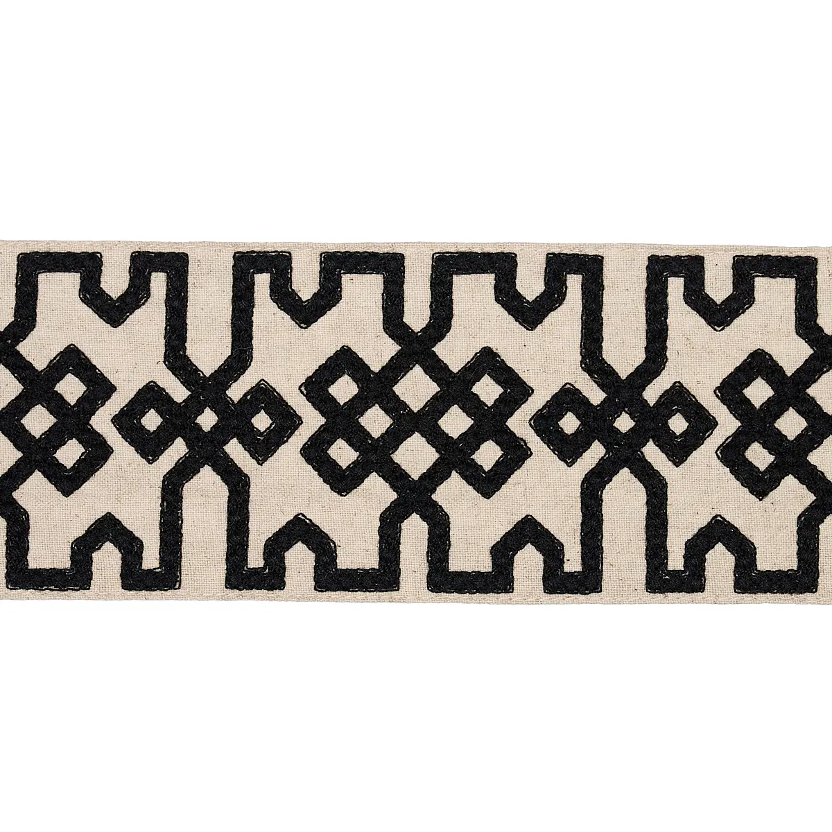 Knotted Trellis Tape_ BLACK ON UNBLEACHED