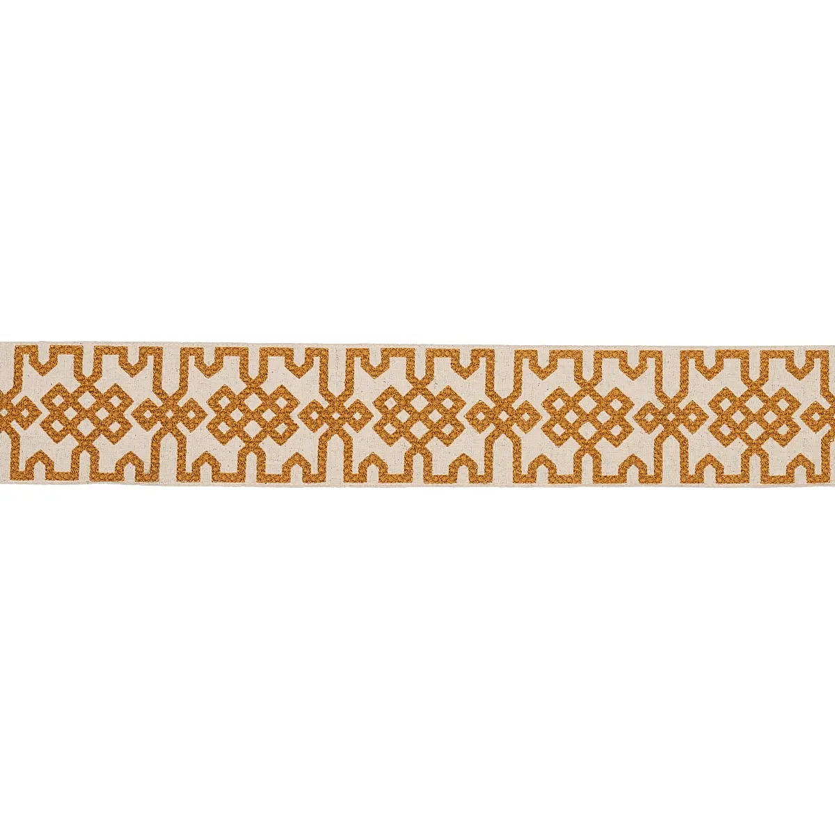 Knotted Trellis Tape_ OCHER ON UNBLEACHED