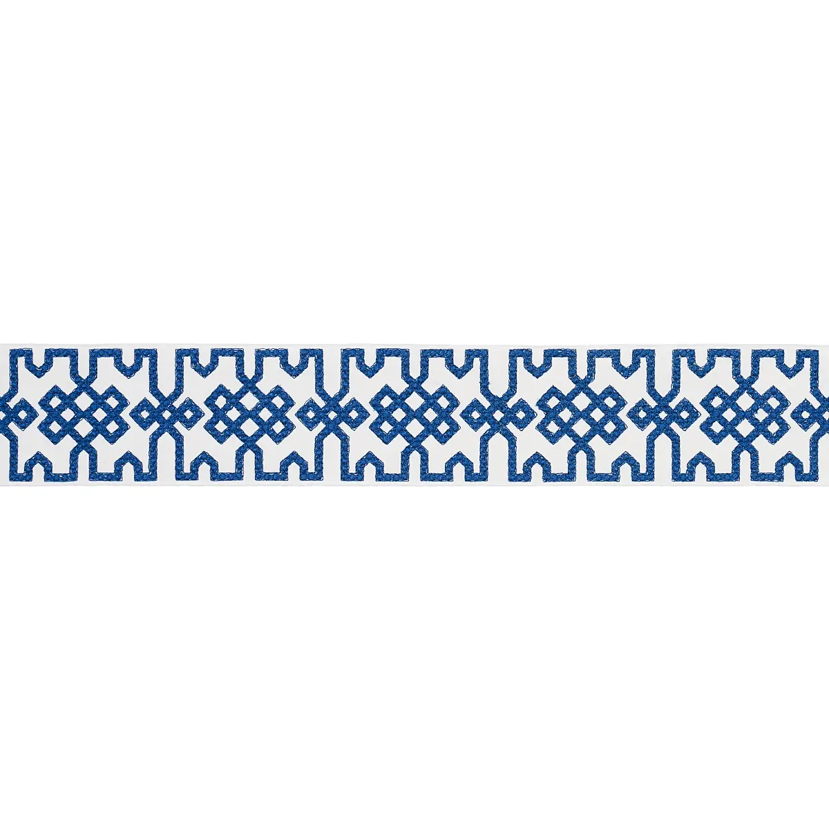 Knotted Trellis Tape_ BLUE ON WHITE