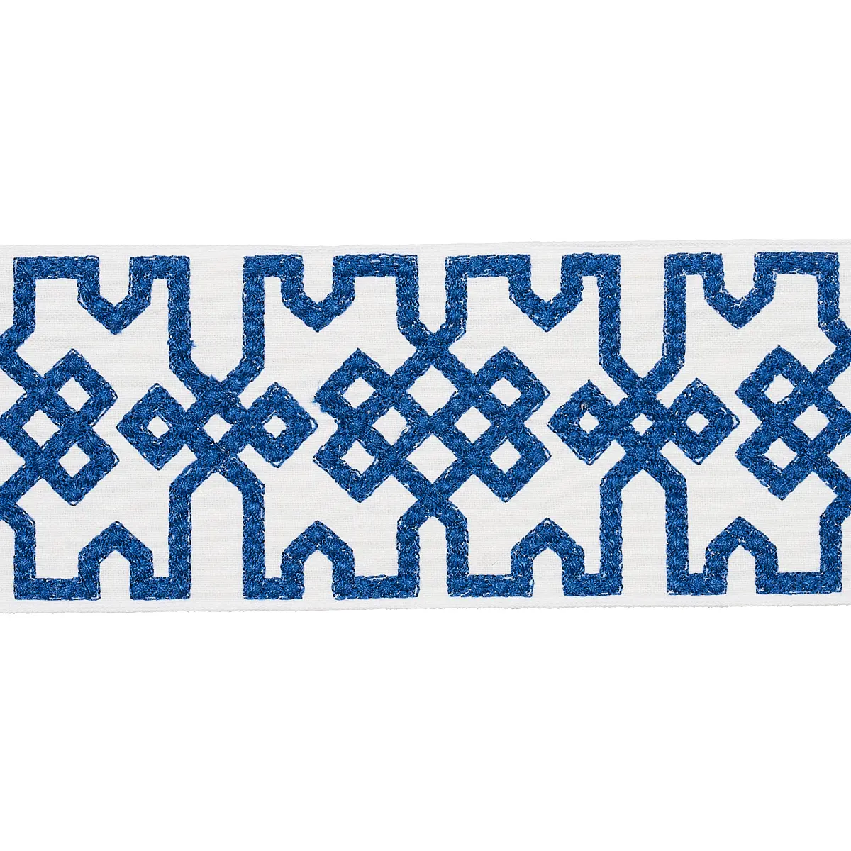 Knotted Trellis Tape_ BLUE ON WHITE