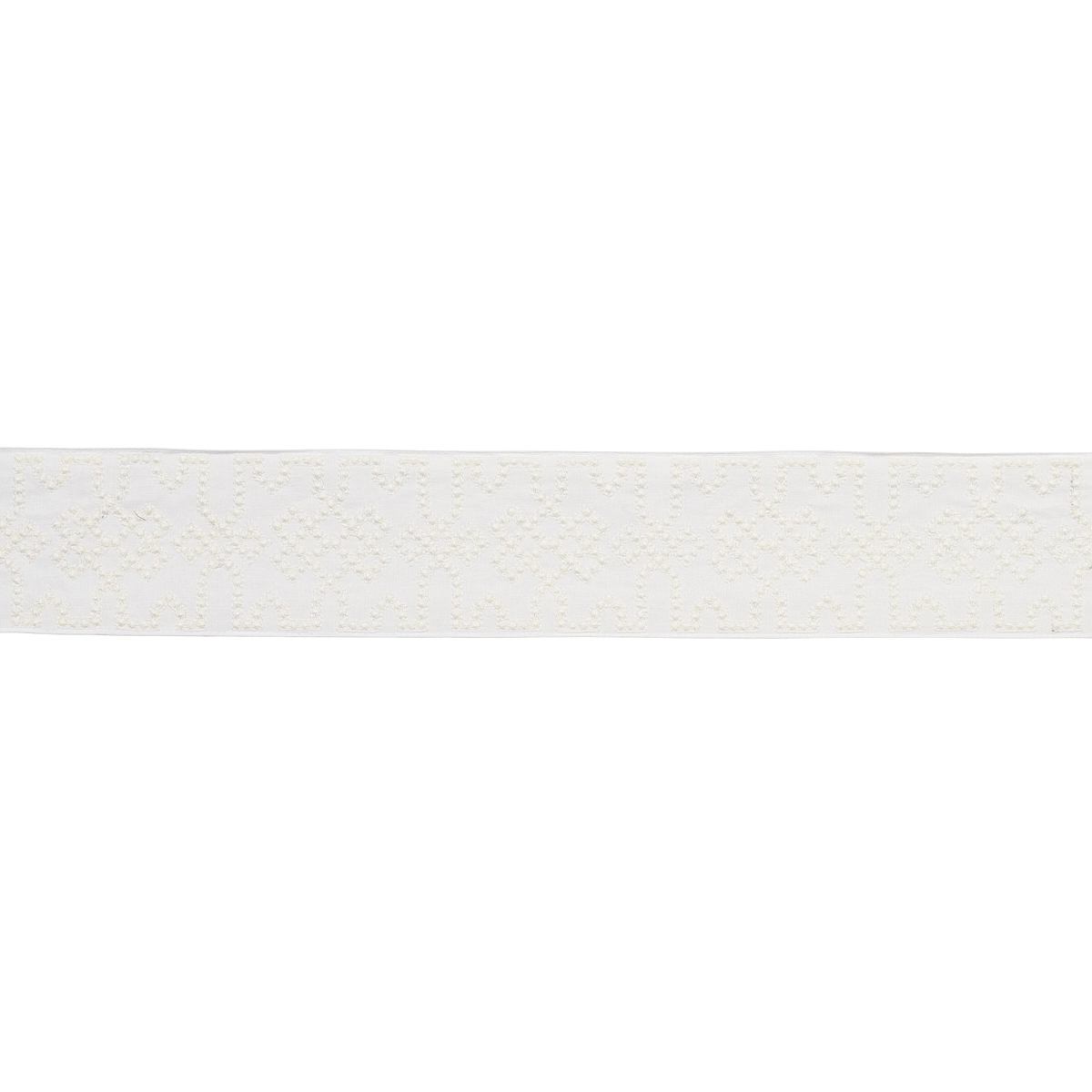 KNOTTED TRELLIS TAPE_ WHITE ON WHITE
