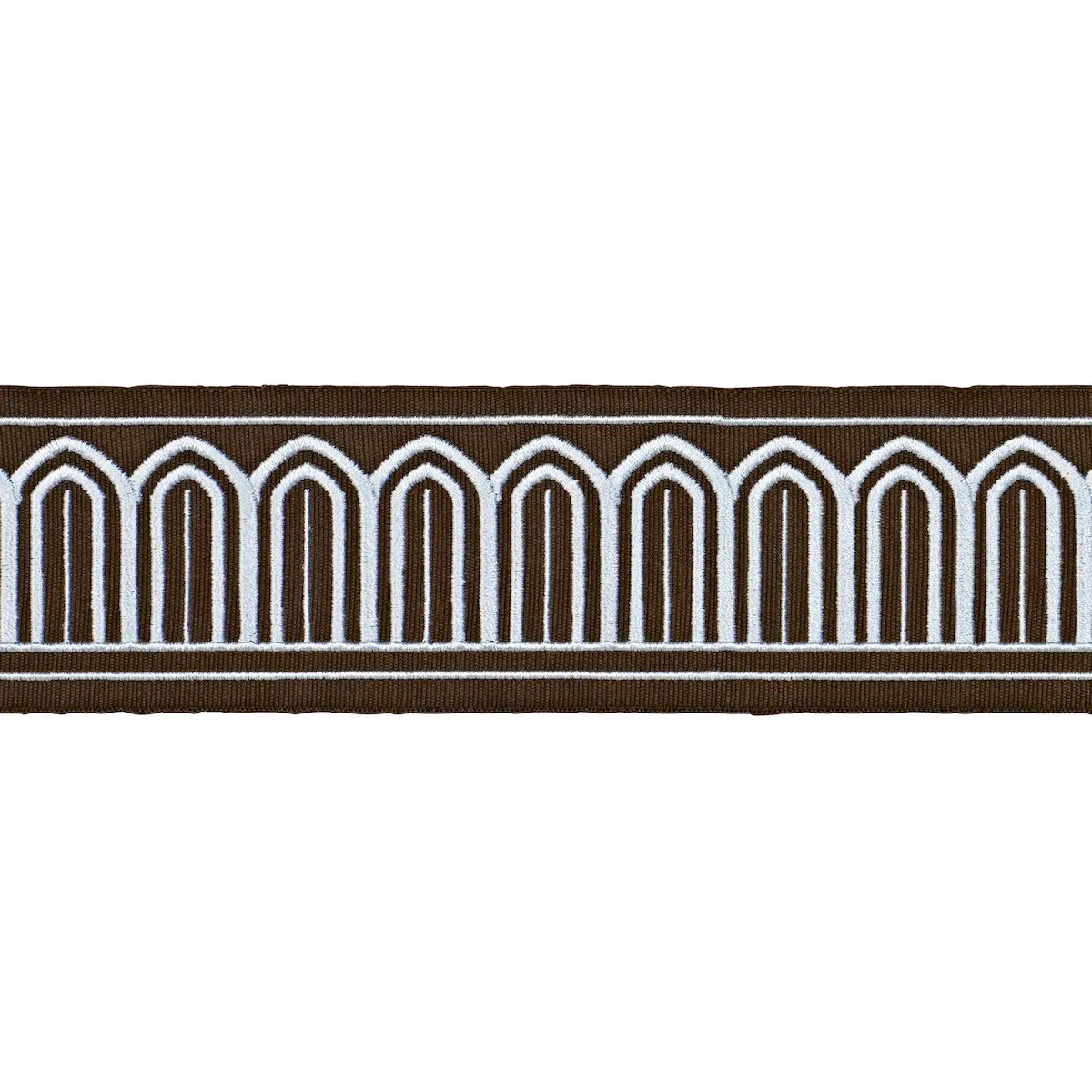 ARCHES EMBROIDERED TAPE MEDIUM_ SKY ON BROWN