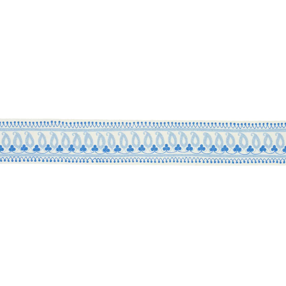 PAISLEY EMBROIDERED TAPE_ BLUES