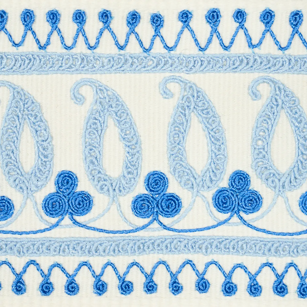 PAISLEY EMBROIDERED TAPE_ BLUES