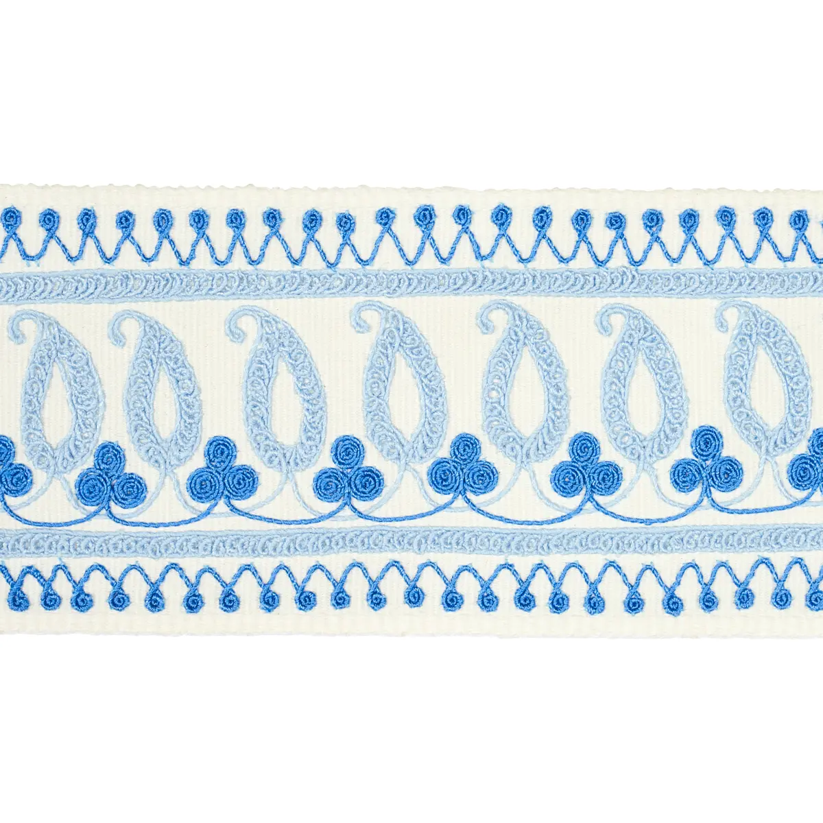 PAISLEY EMBROIDERED TAPE_ BLUES