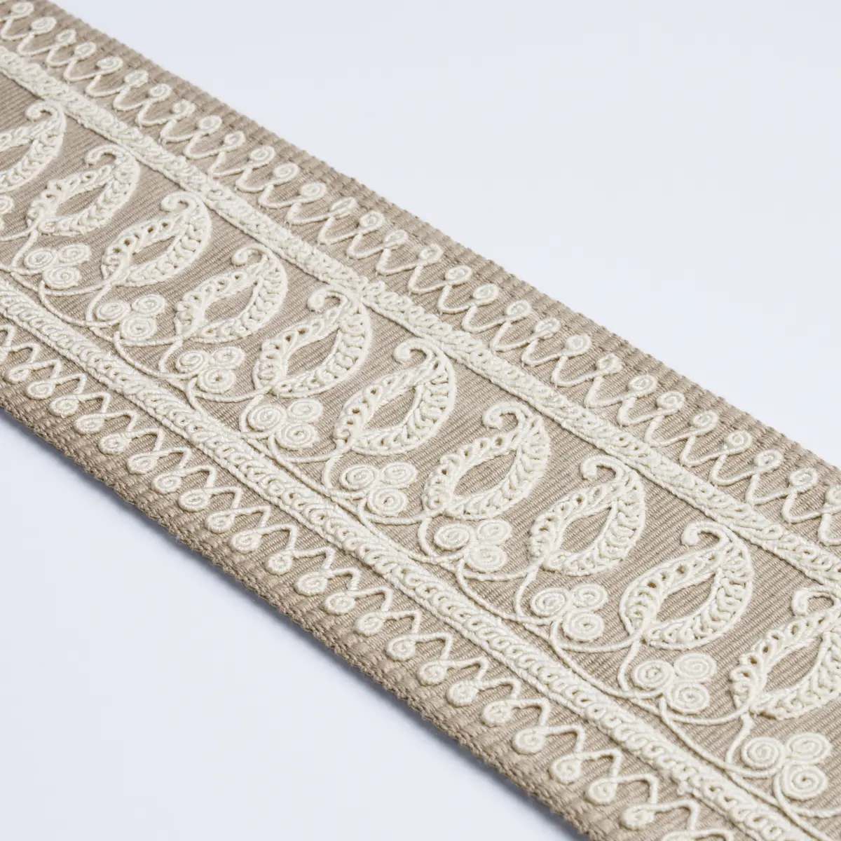 PAISLEY EMBROIDERED TAPE_ SAND
