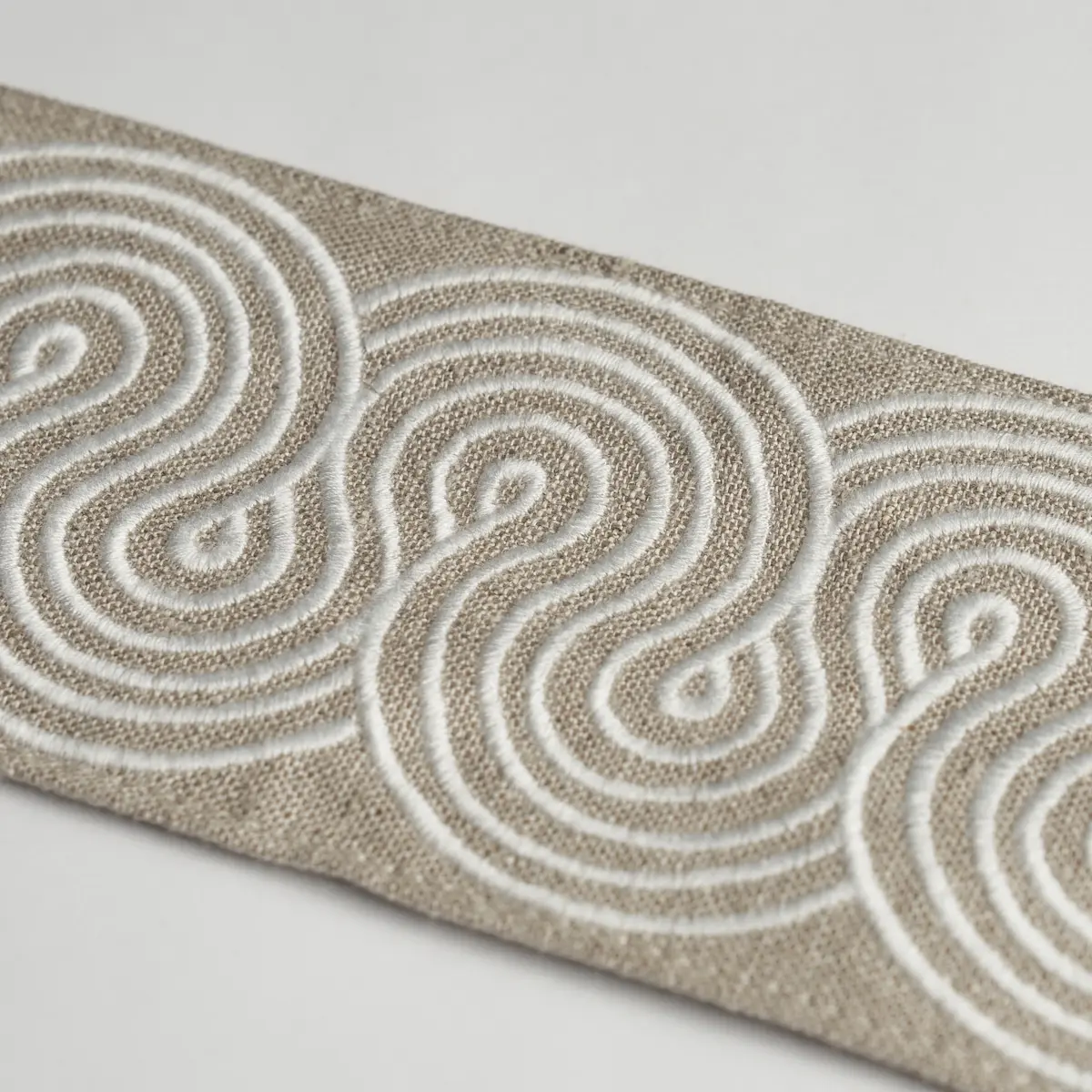 GIRALDI EMBROIDERED TRIM_ LINEN