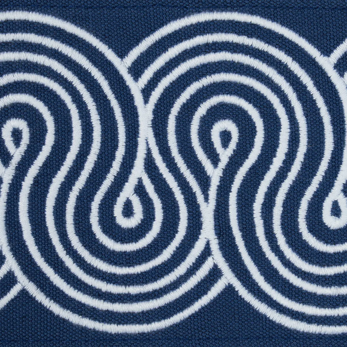 GIRALDI EMBROIDERED TRIM_ WHITE ON NAVY